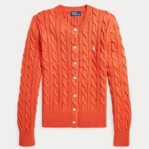 Cable-Knit Cotton Crewneck Cardigan